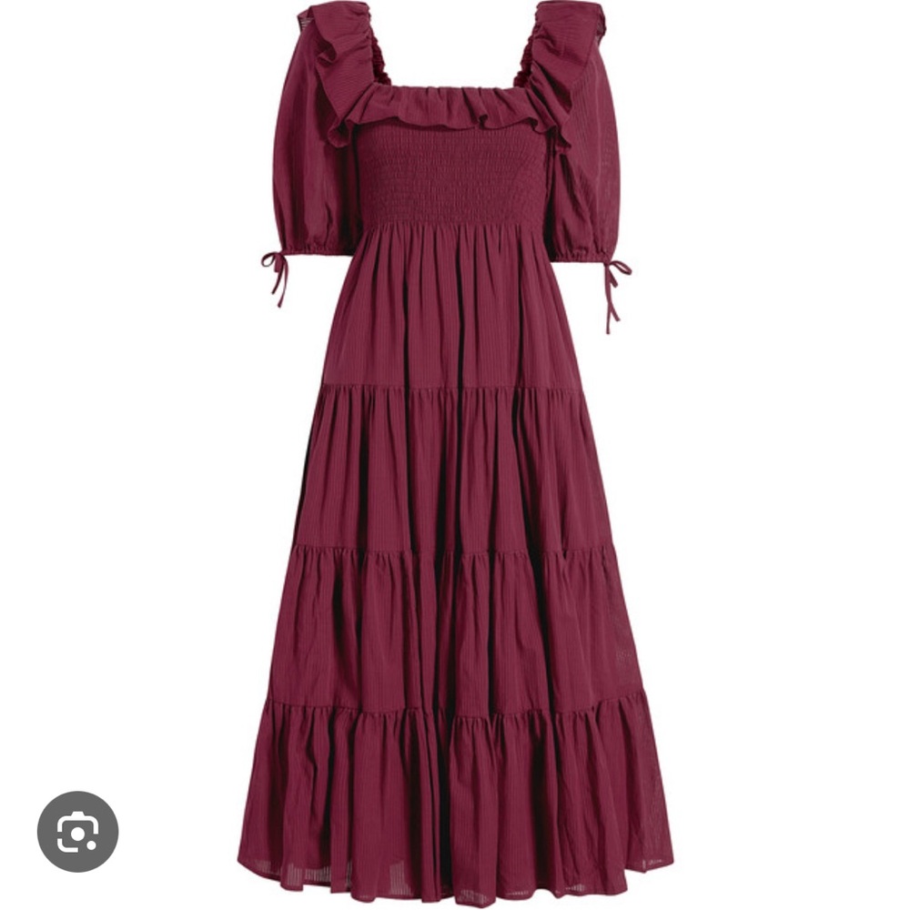 Hill House Burgundy Smocked The Corinne nap dress